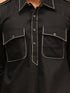 Men's Black Cotton Blend Pathani Suit Set